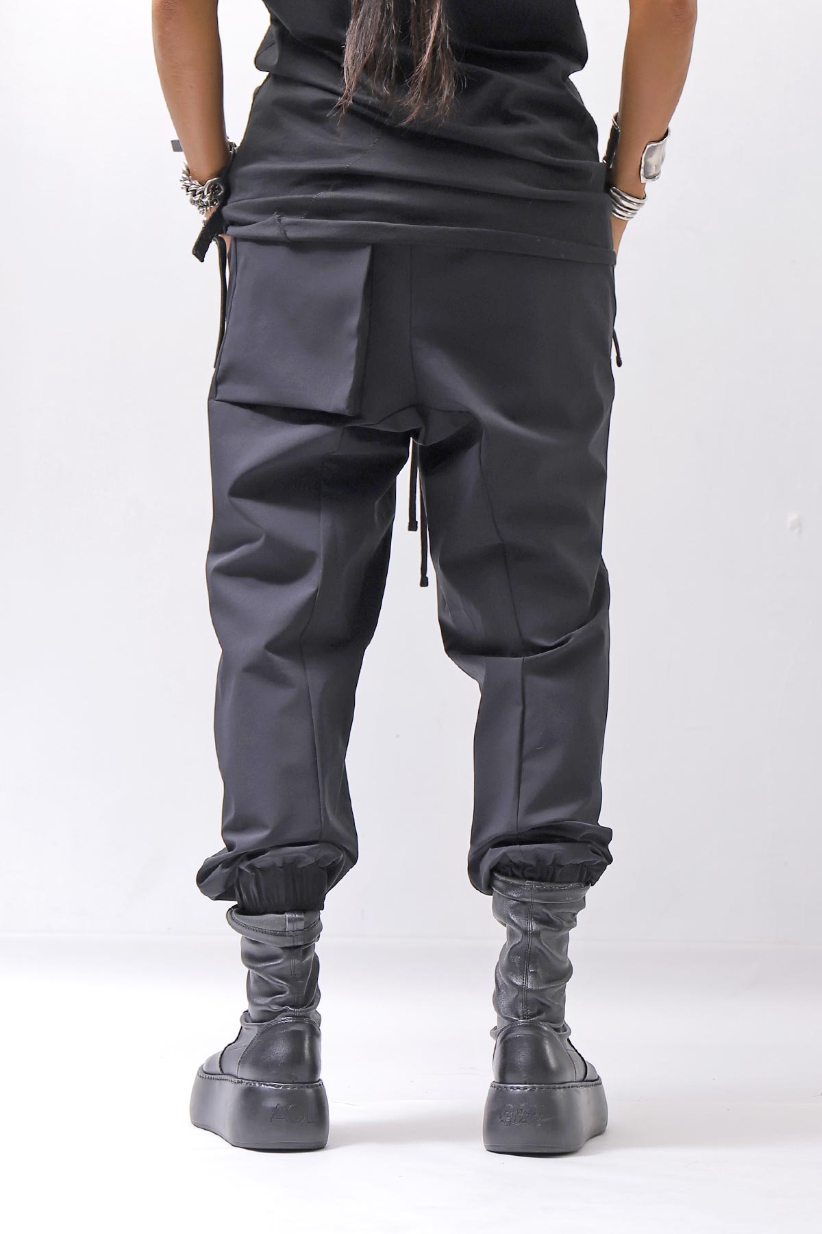 【thom/krom】 UNISEX LIGHT NYLON STRETCH PANTS MP56_BLACK