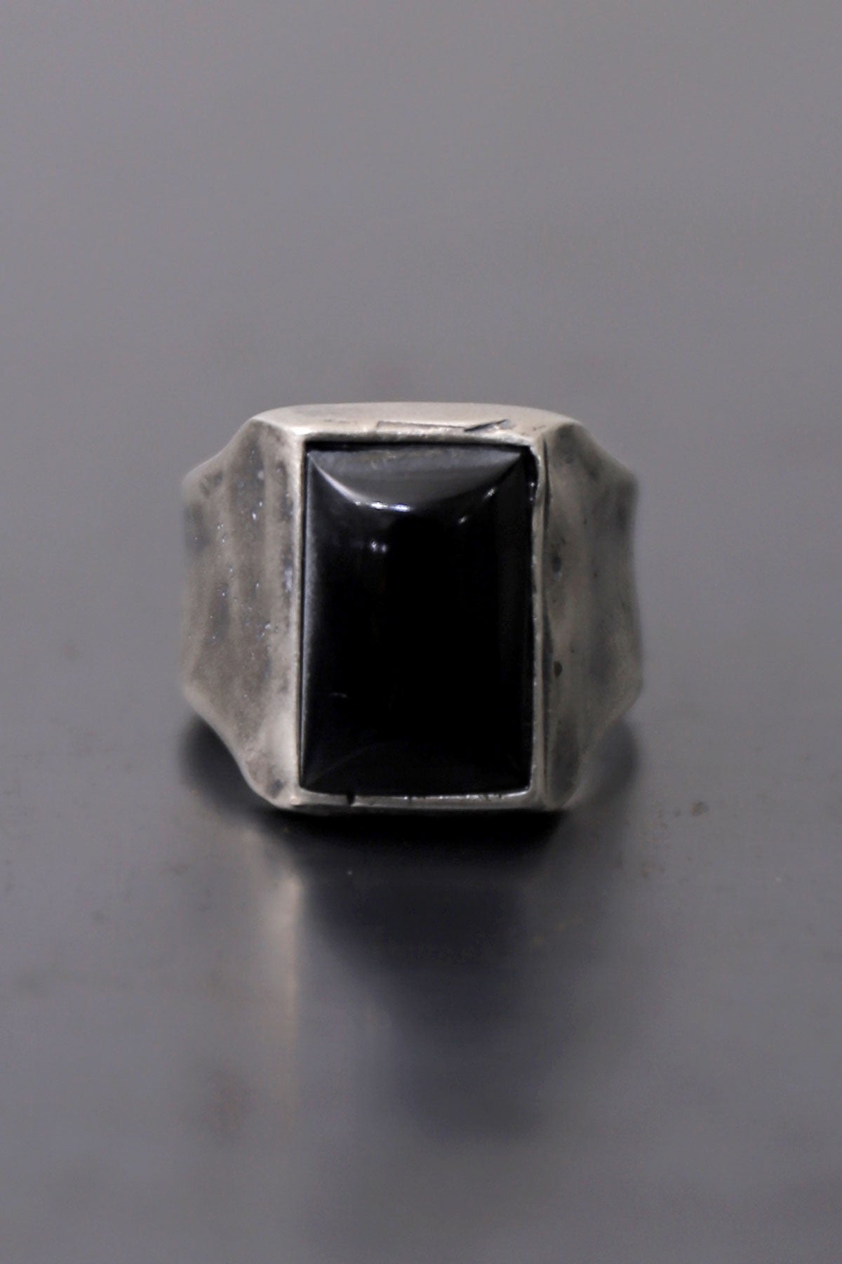 【GOTI】 SQUARE ONYX SILVER RING_AN1015