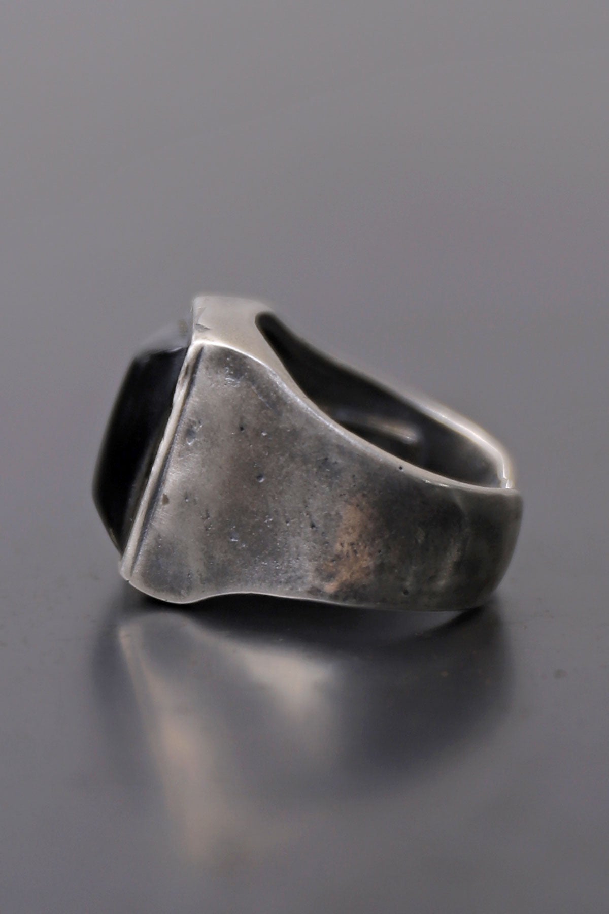 【GOTI】 SQUARE ONYX SILVER RING_AN1015