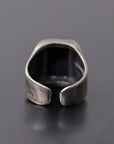 【GOTI】 SQUARE ONYX SILVER RING_AN1015