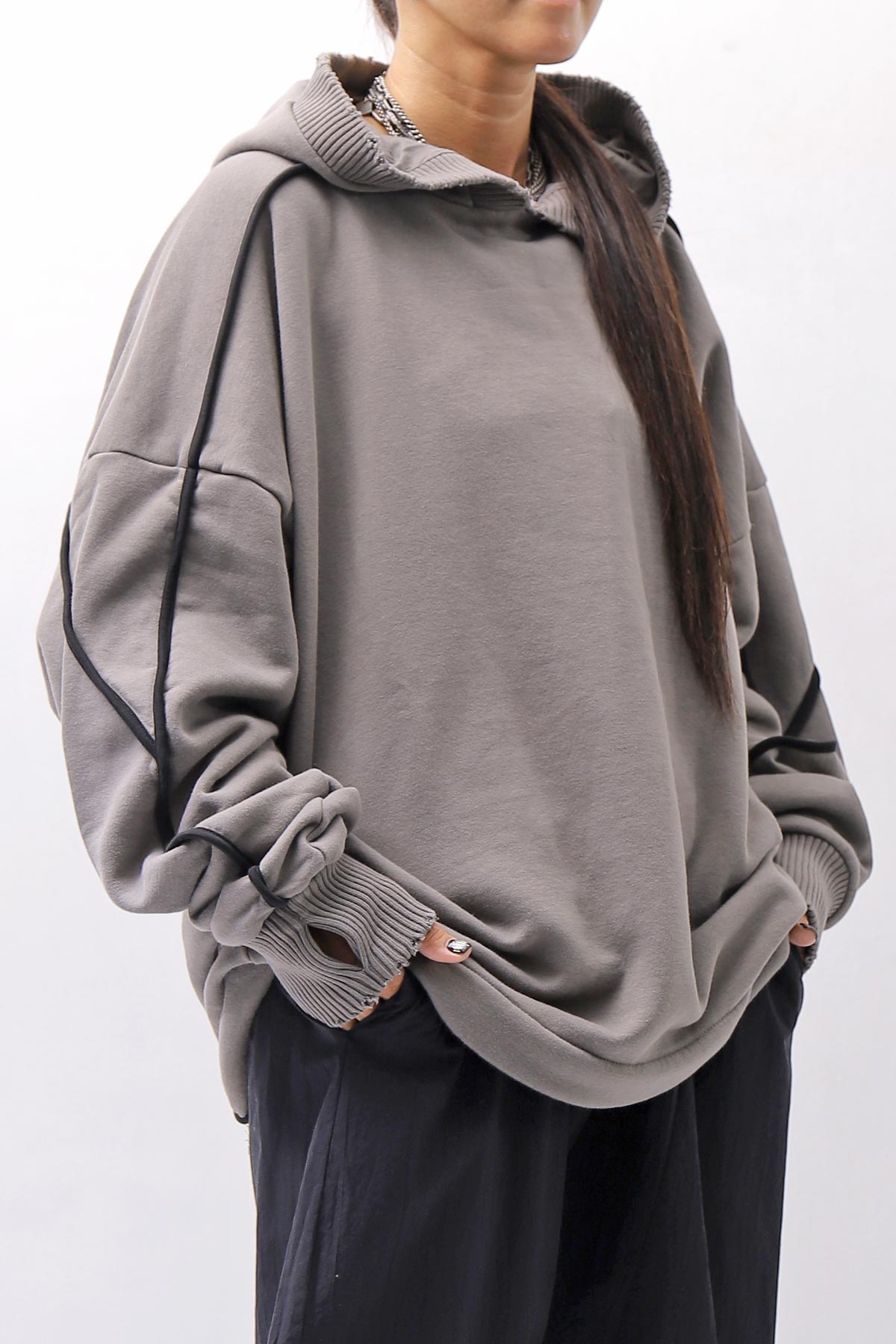 【thom/krom】 UNISEX COTTON SWEAT HOODIE MS192_CONCRETE GREY