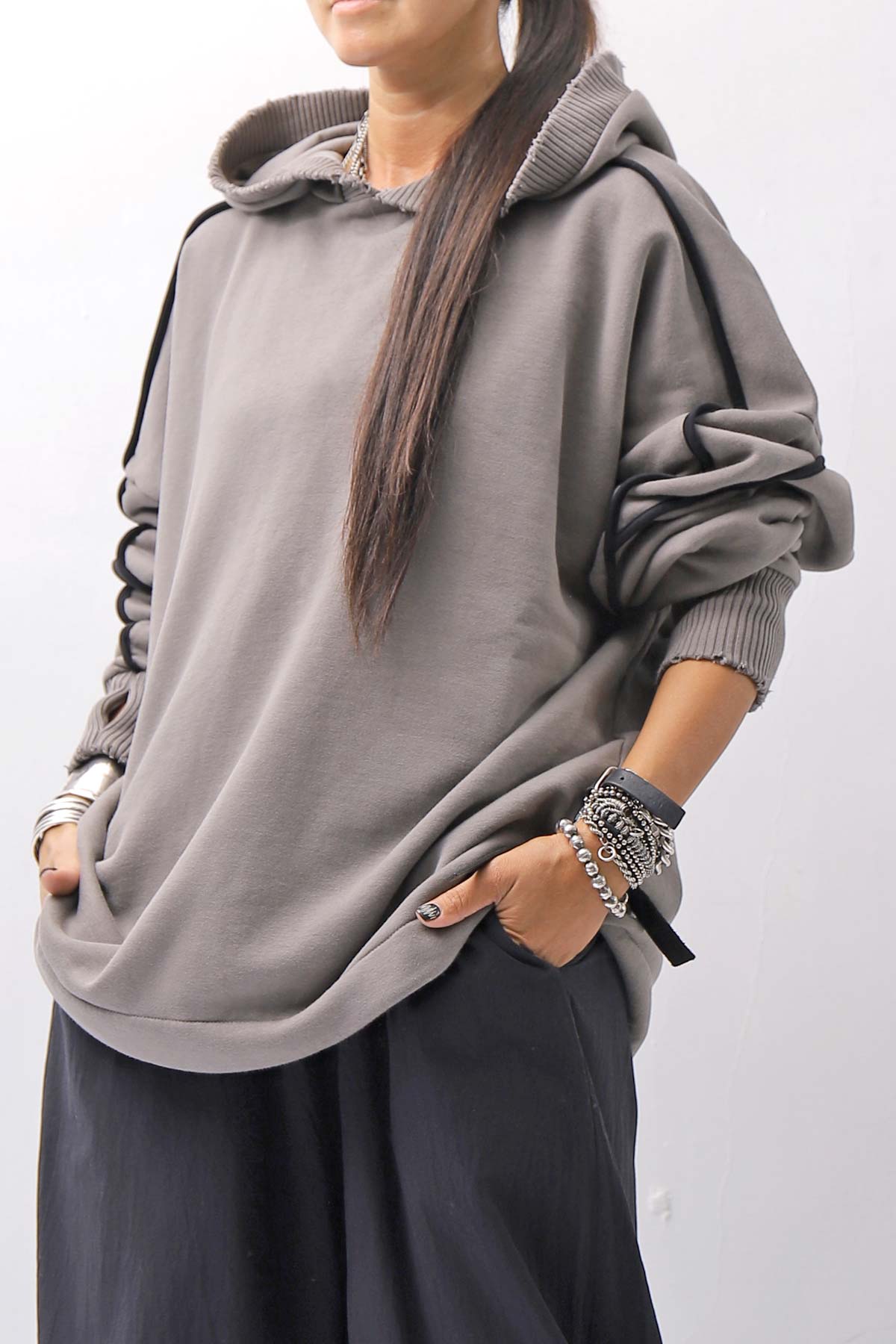 【thom/krom】 UNISEX COTTON SWEAT HOODIE MS192_CONCRETE GREY