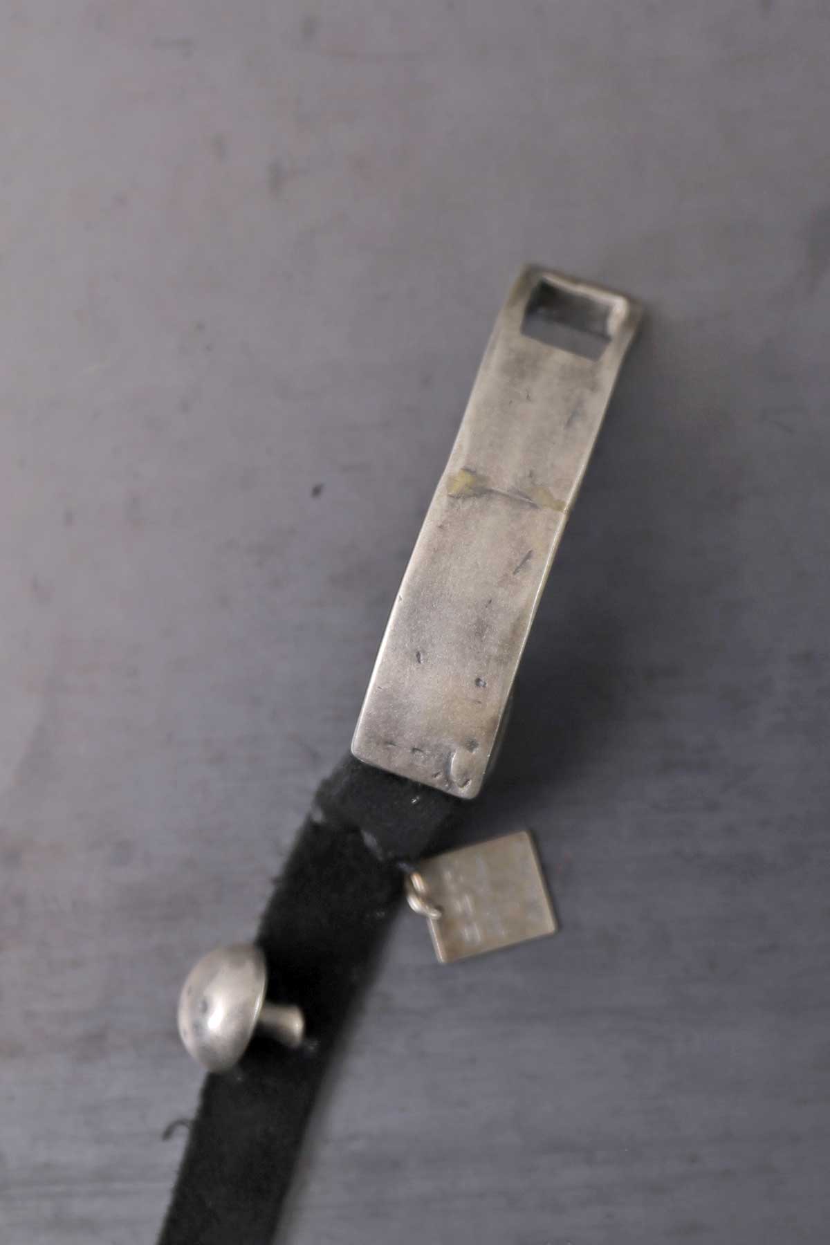 【GOTI】 SILVER PLATE &amp; LEATHER BANGLE_BR503