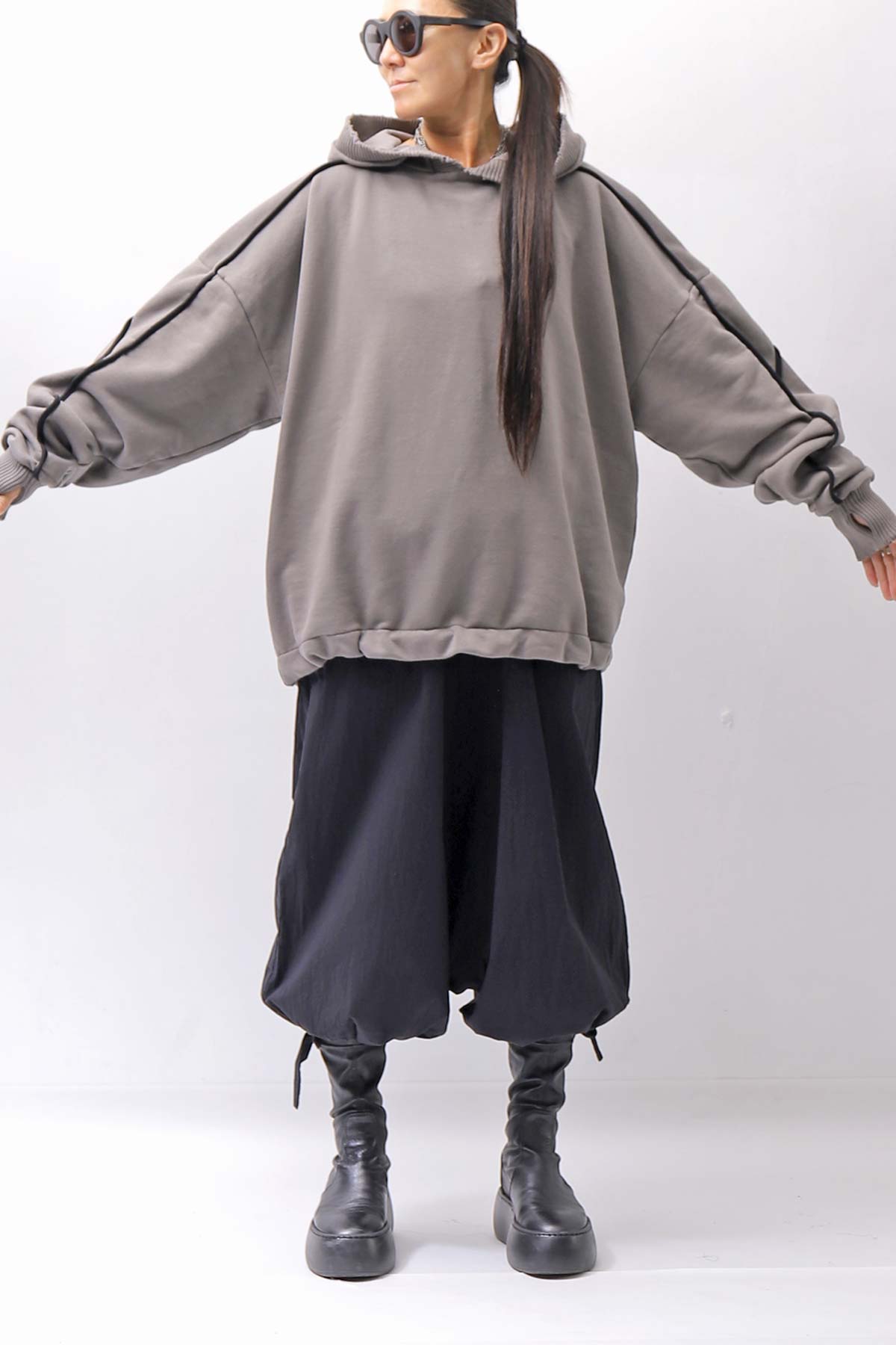 【thom/krom】 UNISEX COTTON SWEAT HOODIE MS192_CONCRETE GREY