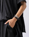 【GOTI】 SILVER PLATE & LEATHER BANGLE_BR503