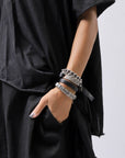 【GOTI】 SILVER PLATE & LEATHER BANGLE_BR503