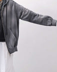 【thom/krom】 UNISEX SWEAT ZIPPED HOODIE MSJ711_GREY STONE WASH SPRAY