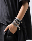 【GOTI】 SILVER PLATE & LEATHER BANGLE_BR503
