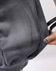 【thom/krom】 UNISEX SWEAT ZIPPED HOODIE MSJ711_GREY STONE WASH SPRAY