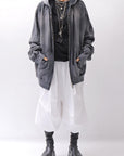 【thom/krom】 UNISEX SWEAT ZIPPED HOODIE MSJ711_GREY STONE WASH SPRAY
