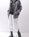 【thom/krom】 UNISEX SWEAT ZIPPED HOODIE MSJ711_GREY STONE WASH SPRAY