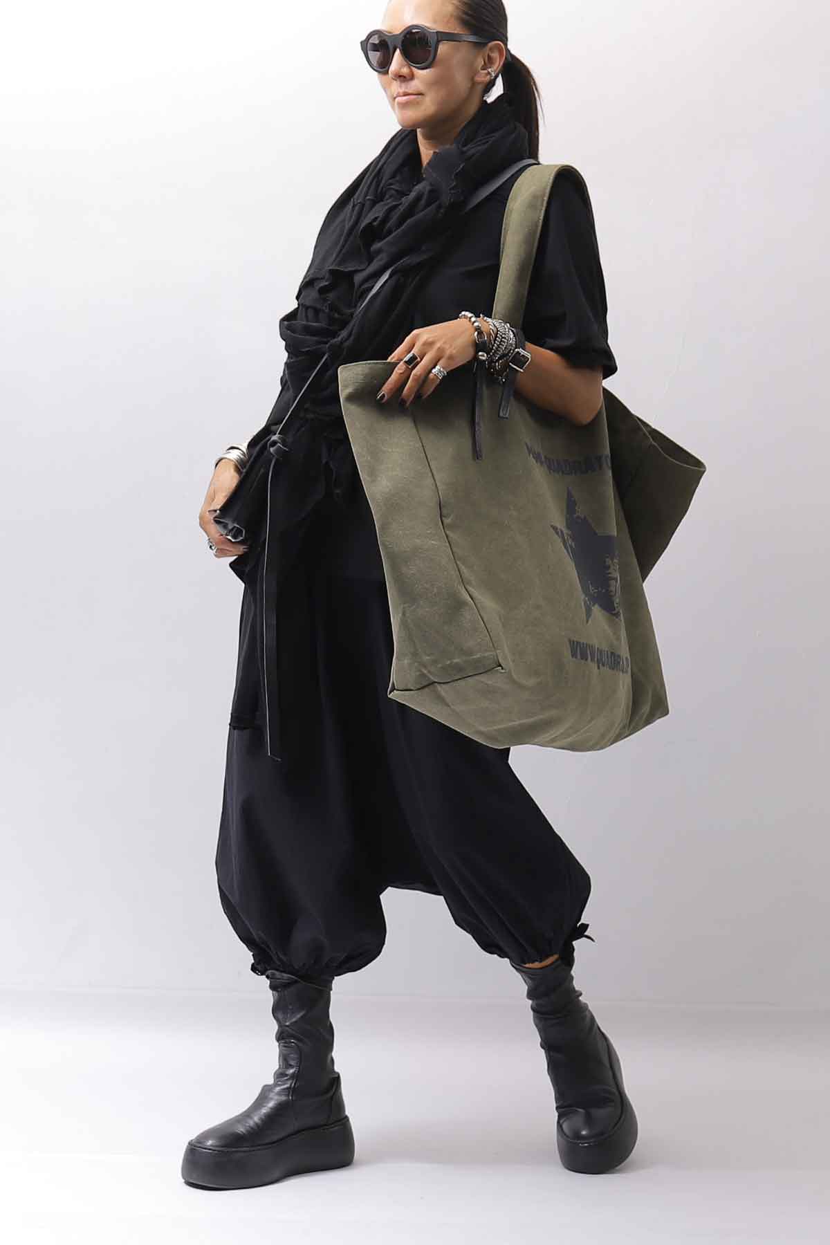 【End of SUMMER GIFT】 QUADRATO MEGA BAG_WASH KHAKI