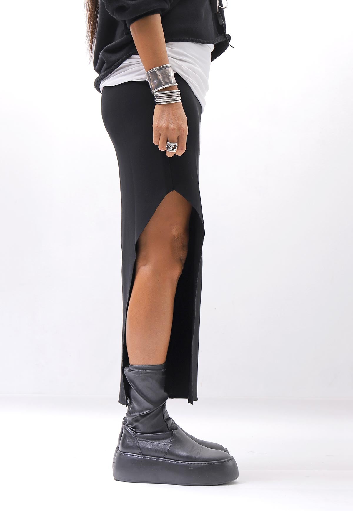 【thom/krom】 STRETCH VISCOSE SLIM FIT SKIRT WSK98_BLACK