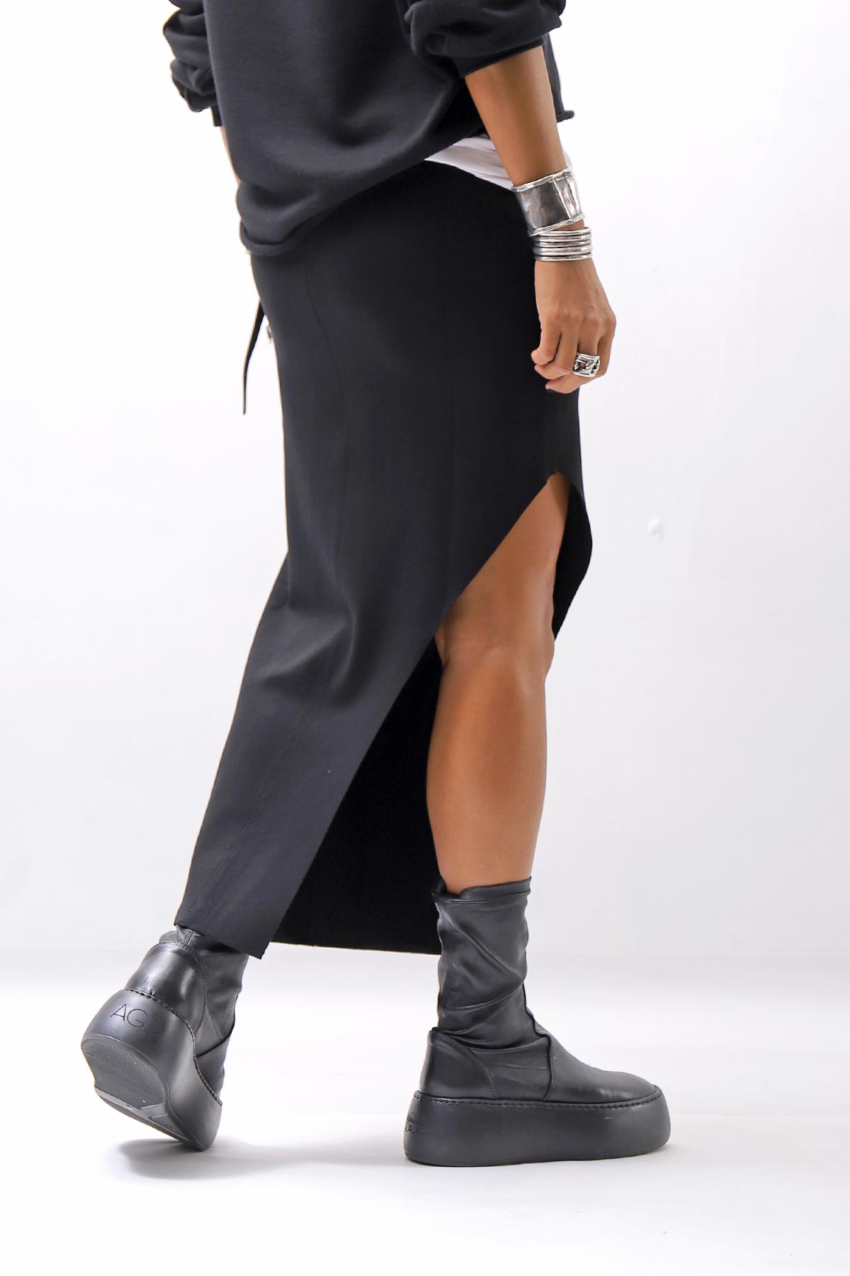 【thom/krom】 STRETCH VISCOSE SLIM FIT SKIRT WSK98_BLACK