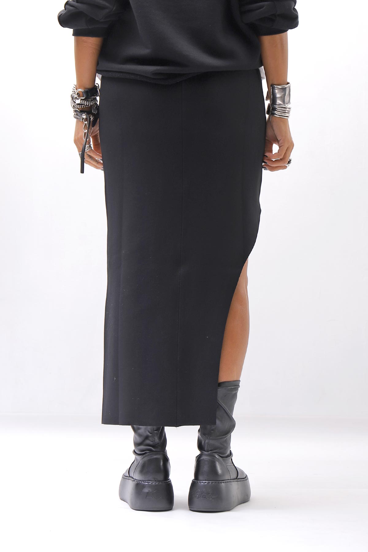 【thom/krom】 STRETCH VISCOSE SLIM FIT SKIRT WSK98_BLACK