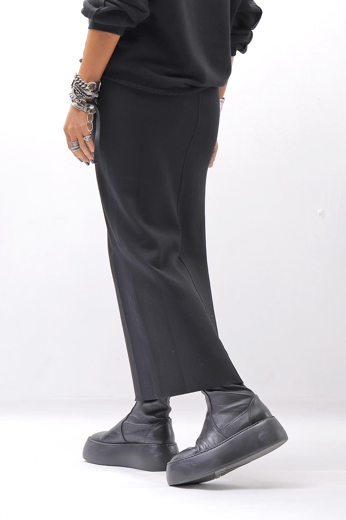 【thom/krom】 STRETCH VISCOSE SLIM FIT SKIRT WSK98_BLACK