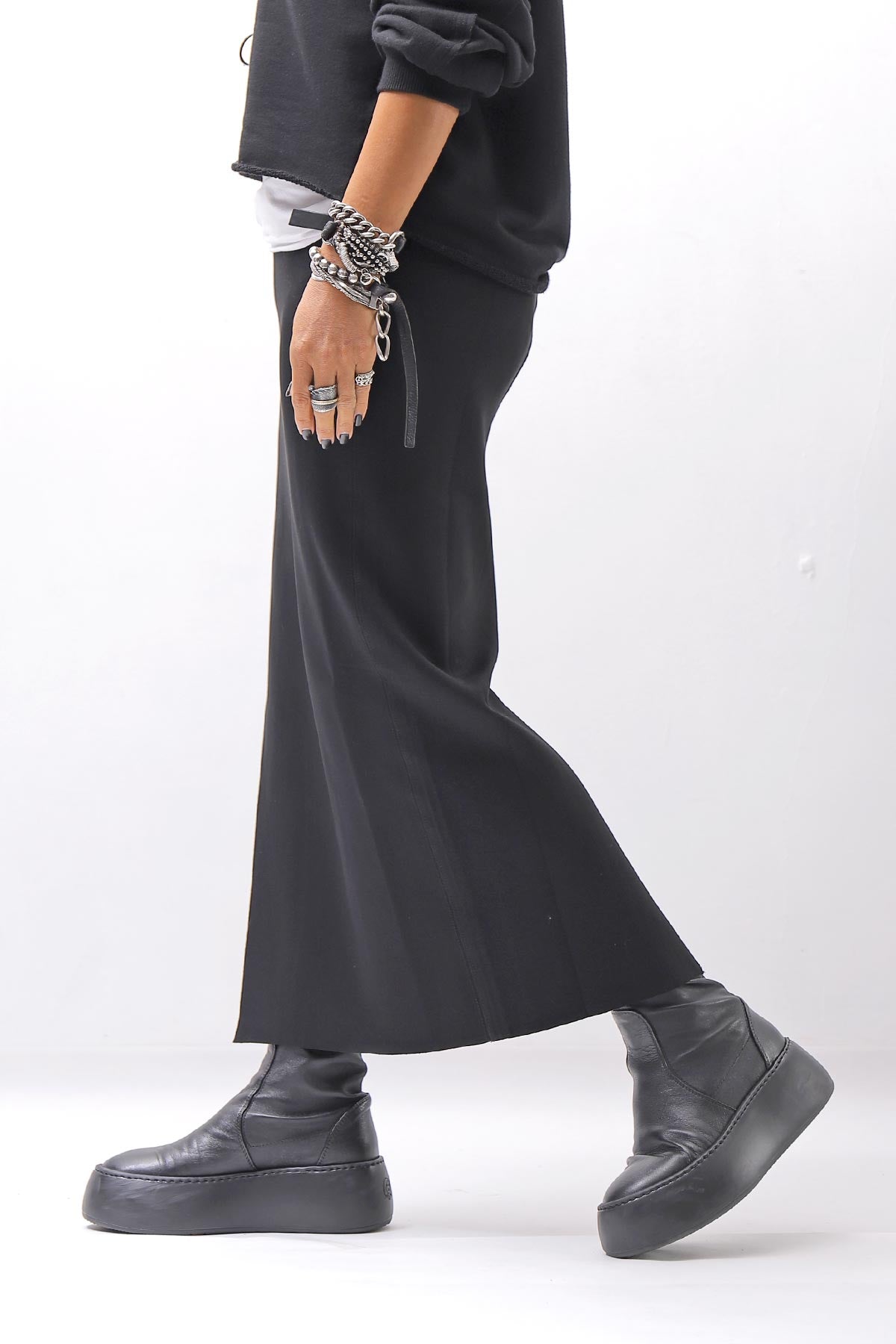 【thom/krom】 STRETCH VISCOSE SLIM FIT SKIRT WSK98_BLACK