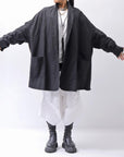 【bajra】 UNISEX LIGHT COTTON SHIRT BLOUSON LONG 157QB01LG_BLACK