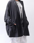 【bajra】 UNISEX LIGHT COTTON SHIRT BLOUSON LONG 157QB01LG_BLACK