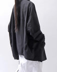 【bajra】 UNISEX LIGHT COTTON SHIRT BLOUSON LONG 157QB01LG_BLACK