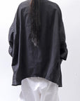 【bajra】 UNISEX LIGHT COTTON SHIRT BLOUSON LONG 157QB01LG_BLACK