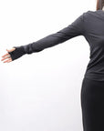 【thom/krom】 STRETCH VISCOSE ONE-SHOULDER TOP WTS630_BLACK