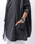 【bajra】 UNISEX LIGHT COTTON SHIRT BLOUSON LONG 157QB01LG_BLACK