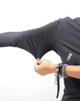【thom/krom】 STRETCH VISCOSE ONE-SHOULDER TOP WTS630_BLACK
