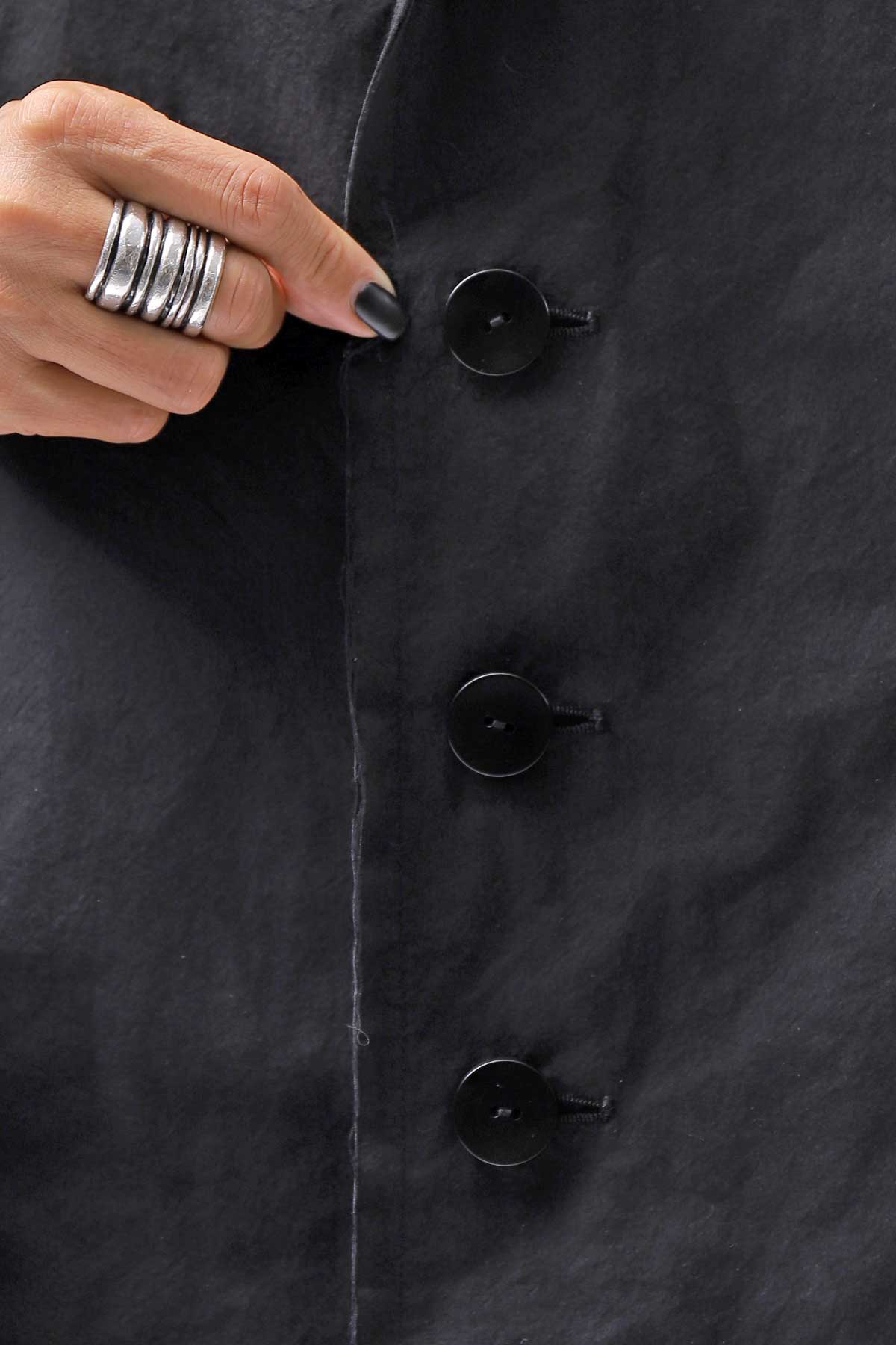 【bajra】 UNISEX LIGHT COTTON SHIRT BLOUSON LONG 157QB01LG_BLACK