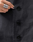 【bajra】 UNISEX LIGHT COTTON SHIRT BLOUSON LONG 157QB01LG_BLACK