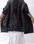 【bajra】 UNISEX LIGHT COTTON SHIRT BLOUSON LONG 157QB01LG_BLACK