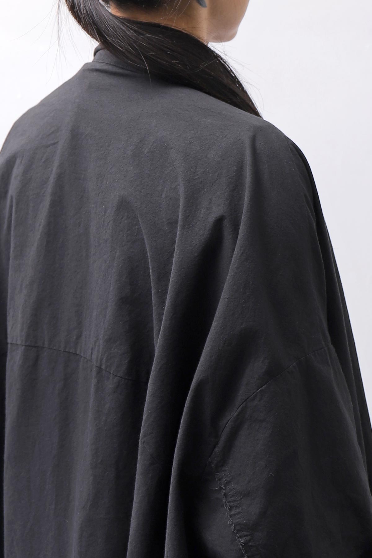 【bajra】 UNISEX LIGHT COTTON SHIRT BLOUSON LONG 157QB01LG_BLACK