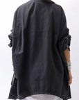 【bajra】 UNISEX LIGHT COTTON SHIRT BLOUSON LONG 157QB01LG_BLACK