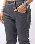 【thom/krom】 UNISEX COATED STRETCH DENIM PANTS MT107_BLACK COATED
