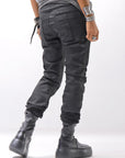 【thom/krom】 UNISEX COATED STRETCH DENIM PANTS MT107_BLACK COATED