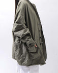 【bajra】 UNISEX LIGHT COTTON SHIRT BLOUSON LONG 157QB01LG_MILITARY