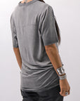 【thom/krom】 UNISEX VISCOSE STRETCH REGULAR FIT TEE MTS973_COLD DYE GREY