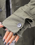 【bajra】 UNISEX LIGHT COTTON SHIRT BLOUSON LONG 157QB01LG_MILITARY