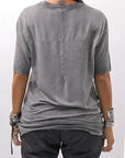 【thom/krom】 UNISEX VISCOSE STRETCH REGULAR FIT TEE MTS973_COLD DYE GREY