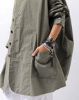 【bajra】 UNISEX LIGHT COTTON SHIRT BLOUSON LONG 157QB01LG_MILITARY