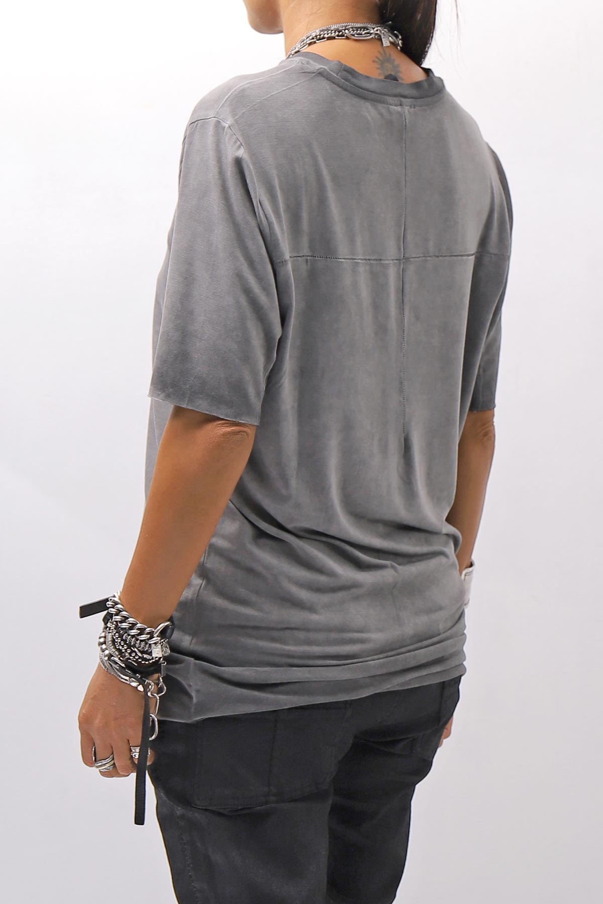 【thom/krom】 UNISEX VISCOSE STRETCH REGULAR FIT TEE MTS973_COLD DYE GREY