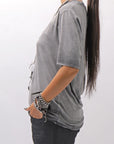 【thom/krom】 UNISEX VISCOSE STRETCH REGULAR FIT TEE MTS973_COLD DYE GREY