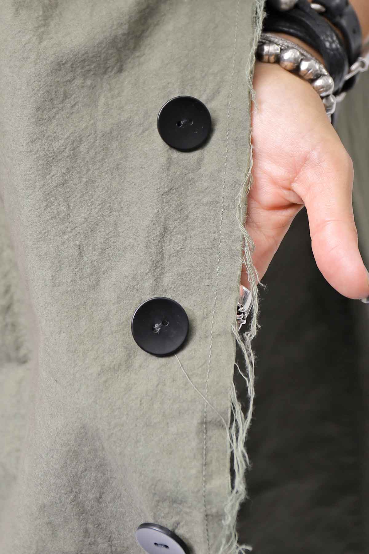【bajra】 UNISEX LIGHT COTTON SHIRT BLOUSON LONG 157QB01LG_MILITARY