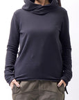 【bajra】 UNISEX SUPER STRETCH COTTON HOODIE TOP 150QK03_BLACK