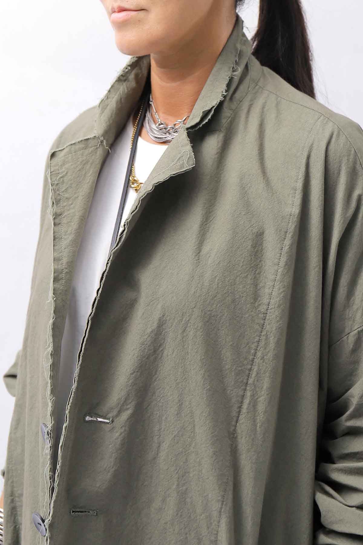 【bajra】 UNISEX LIGHT COTTON SHIRT BLOUSON LONG 157QB01LG_MILITARY