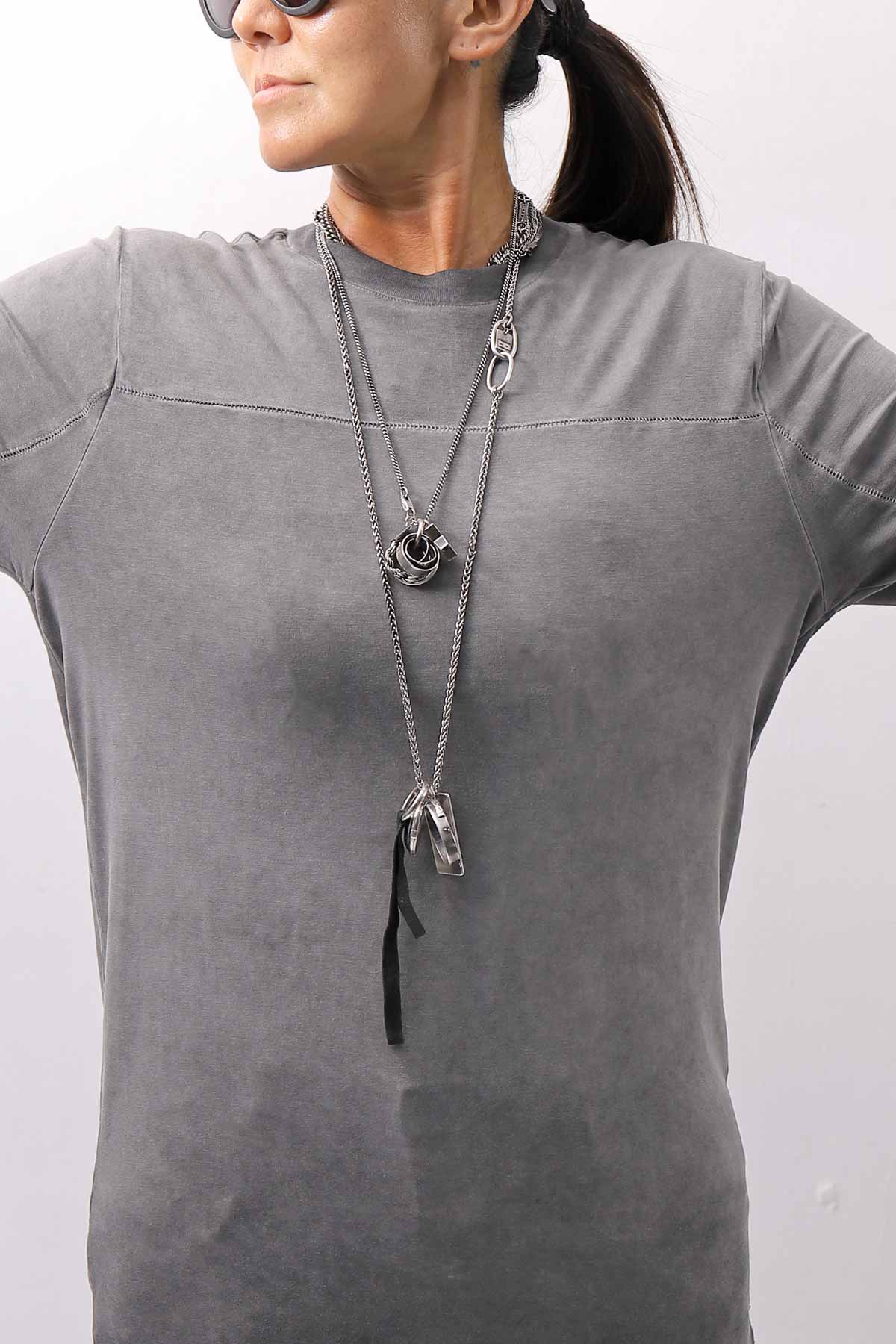 【thom/krom】 UNISEX VISCOSE STRETCH REGULAR FIT TEE MTS973_COLD DYE GREY