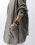 【bajra】 UNISEX LIGHT COTTON SHIRT BLOUSON LONG 157QB01LG_MILITARY