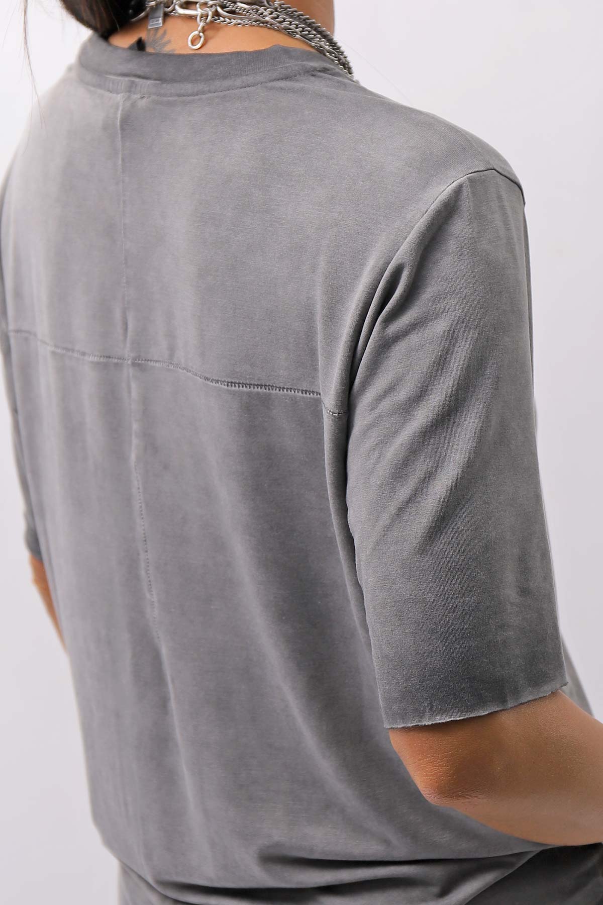 【thom/krom】 UNISEX VISCOSE STRETCH REGULAR FIT TEE MTS973_COLD DYE GREY