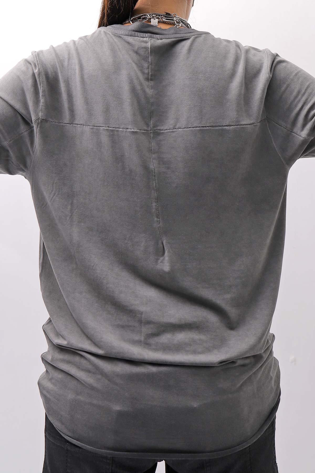 【thom/krom】 UNISEX VISCOSE STRETCH REGULAR FIT TEE MTS973_COLD DYE GREY
