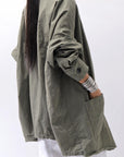 【bajra】 UNISEX LIGHT COTTON SHIRT BLOUSON LONG 157QB01LG_MILITARY